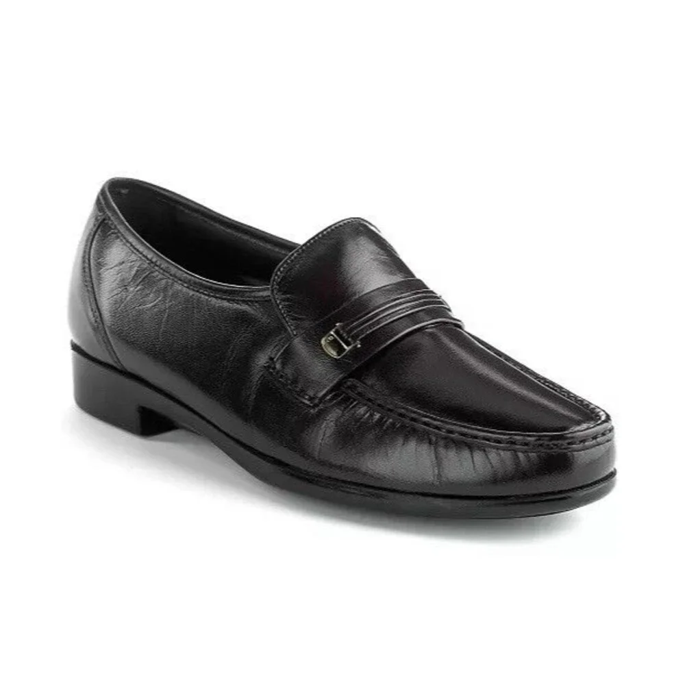Bostonian Men's Prescott Slip-on Black Leather Loafers size 10 D
